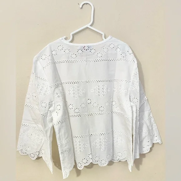 Sz S women’s Talbots White Eyelet Lace Women's Top - Picture 5 of 10